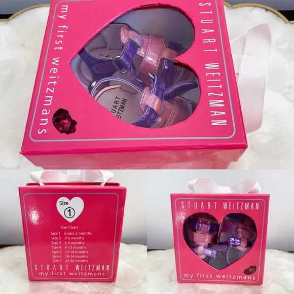Stuart Weitzman Baby Sz 1 Faux Leather Sandals - Picture 6 of 11